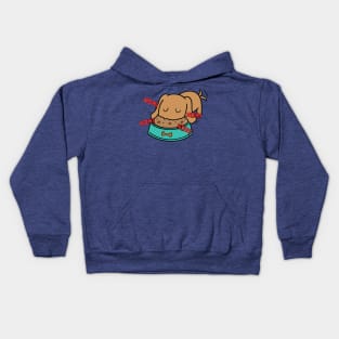 cute dog eating food 1 Kids Hoodie